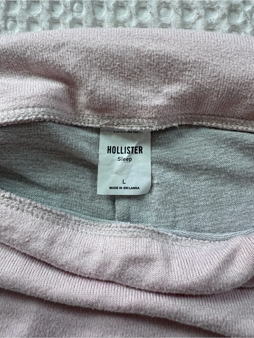 Hollister Gray Lounge Pants with Pink Fold-Over Waistband